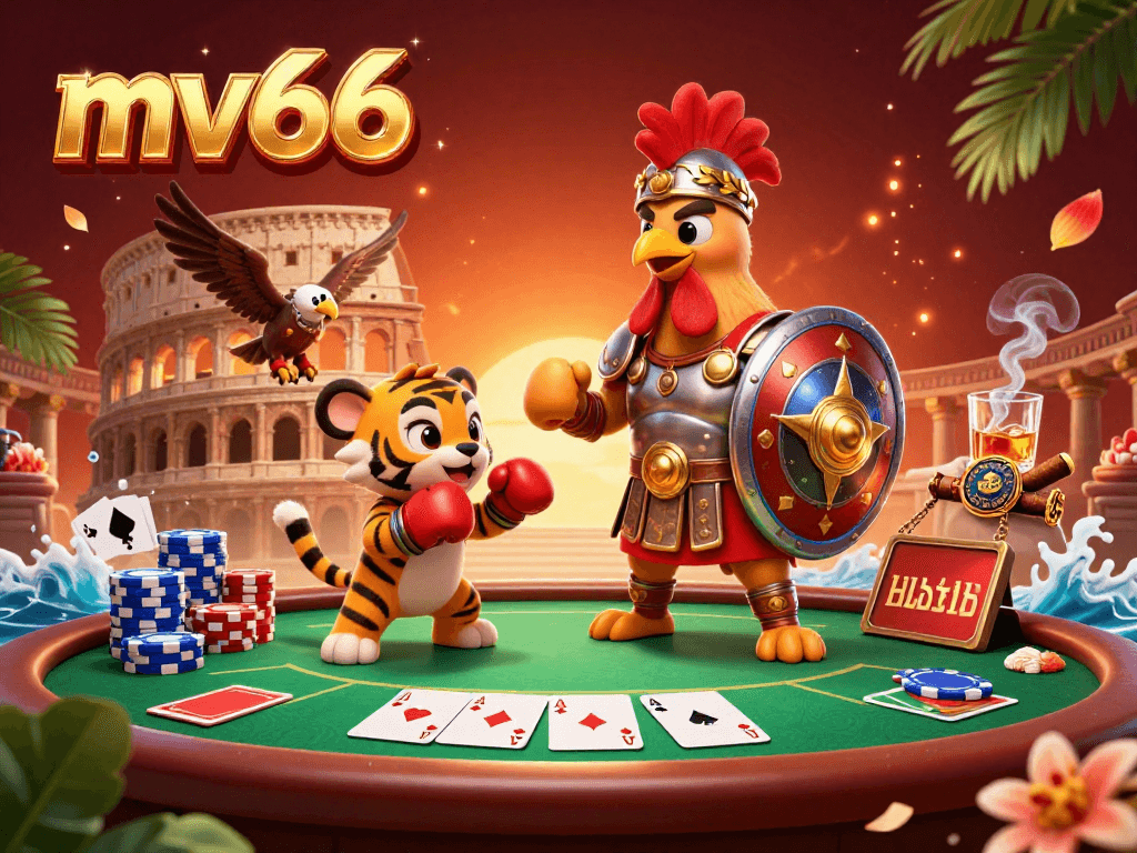 Experience thrilling gameplay at mv66 with immersive 3D casino visuals featuring poker elements.