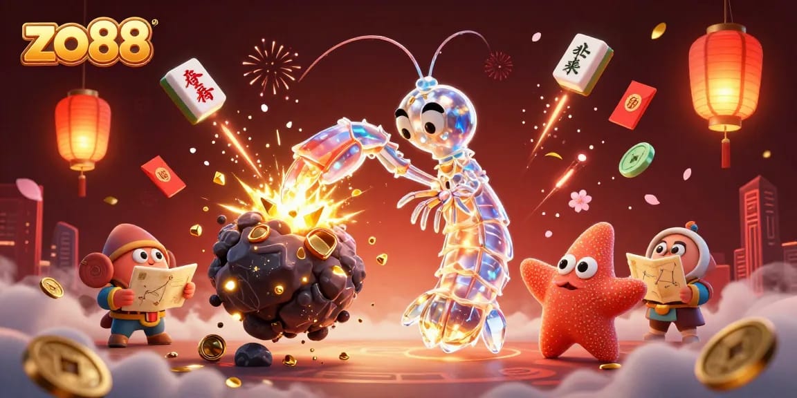Experience winning moments at zo88 with dynamic casino elements, golden gems, and festive symbols.