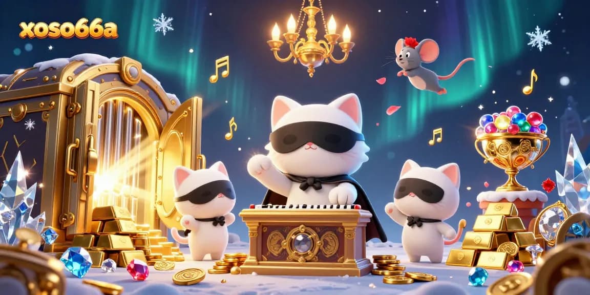 Experience winning at xoso66a with vibrant casino action featuring a phantom cat and dazzling treasures.