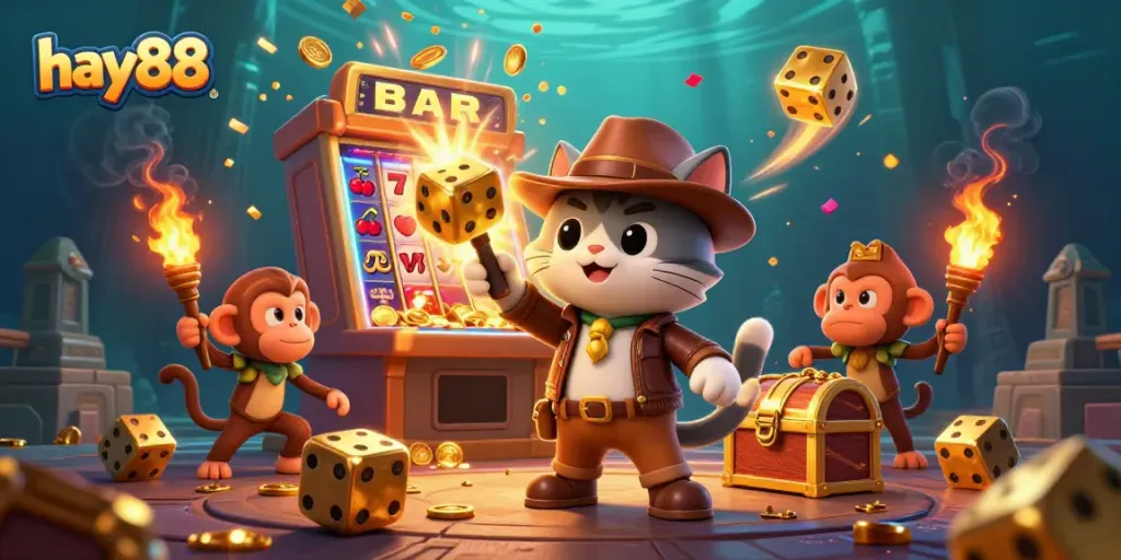 hay88 reveals a thrilling casino adventure with golden artifacts and jackpot explosions.