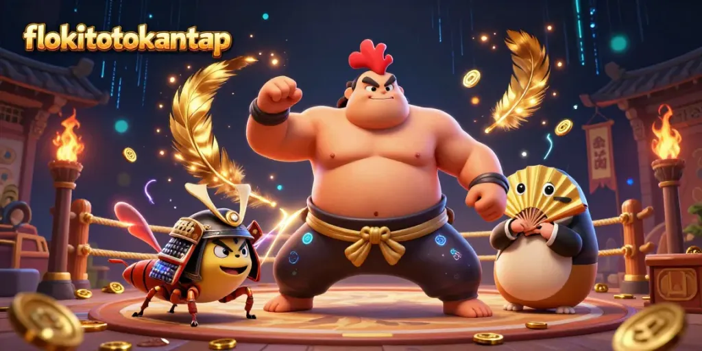 Experience thrilling bets with flokitotokantap in a vibrant, action-packed casino scene.