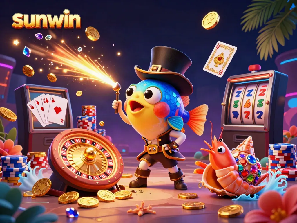 Experience thrilling gameplay at sunwin with vibrant characters and dynamic casino elements.