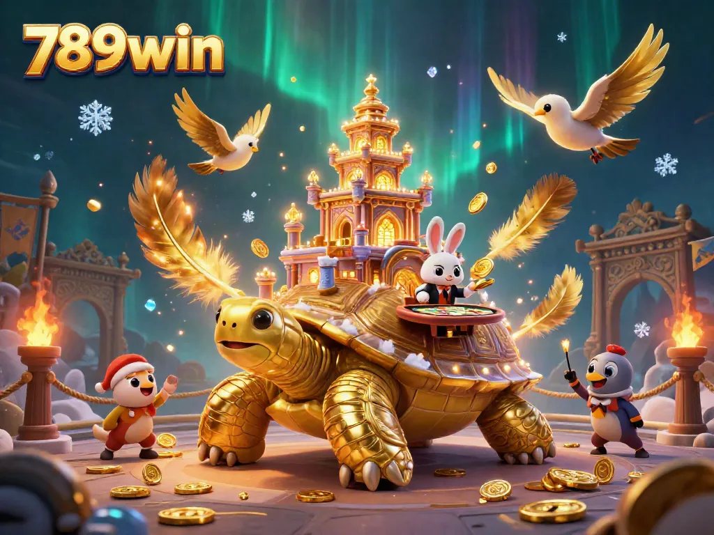 Experience thrilling gameplay at 789win with a golden tortoise casino scene and stunning casino elements.