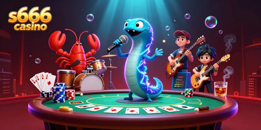 Experience the excitement of s666 casino with vibrant 3D characters performing thrilling games underwater.