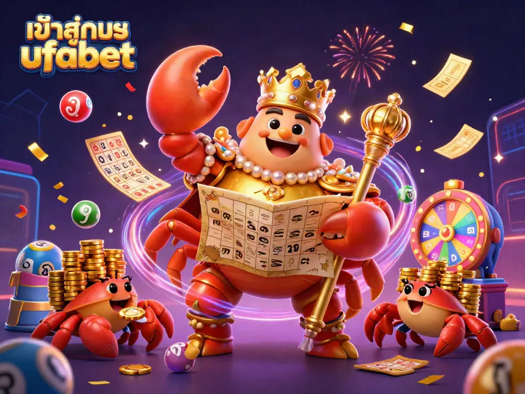 Engage with เข้าสู่ระบบ ufabet featuring a dynamic golden crab and lottery elements for immersive gambling experience.