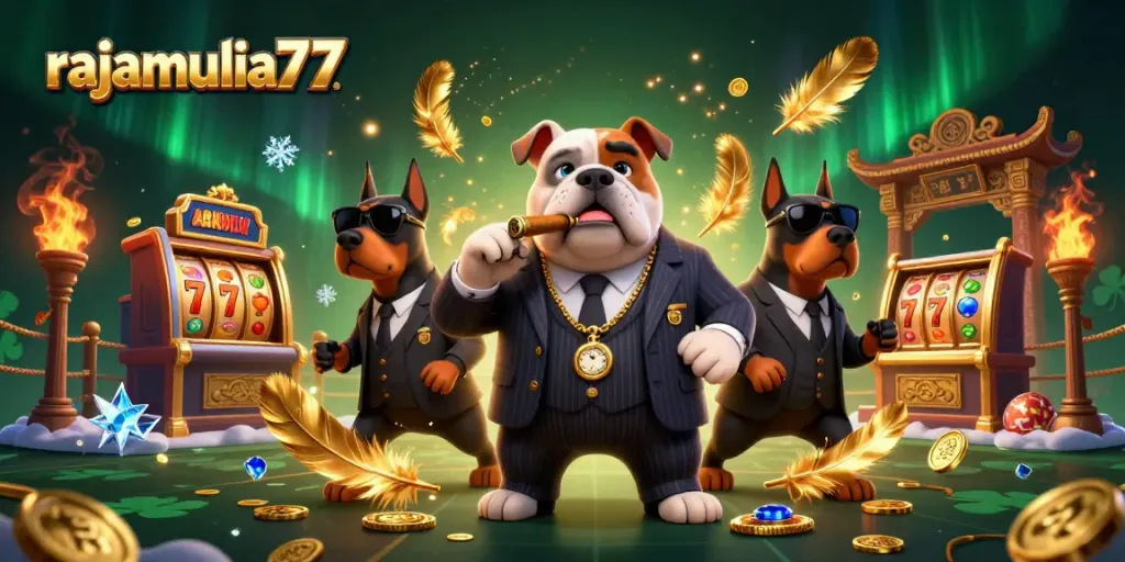 Memainkan permainan slot di rajamulia77 dengan bos mafia dog dan pengawal, atmosfer yang menarik dan berkualitas tinggi.