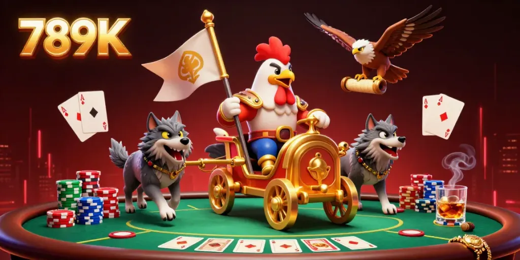 Engage in thrilling action at 789K while conquering the casino realm with a powerful rooster warlord.