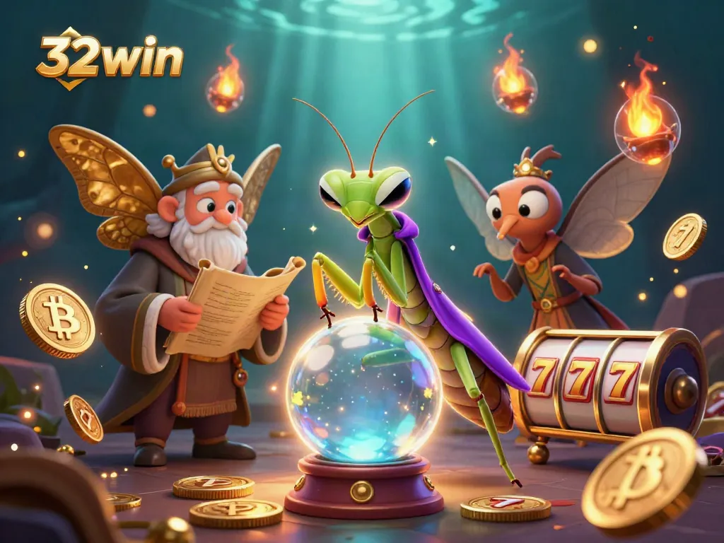 Engage in dynamic gaming action with 32win, featuring vibrant characters and slot elements.