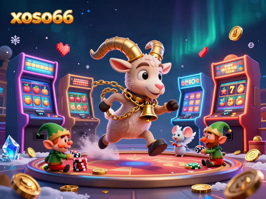 Experience the festive chaos of xoso66's holiday-horror casino with Krampus and playful gremlins in action.