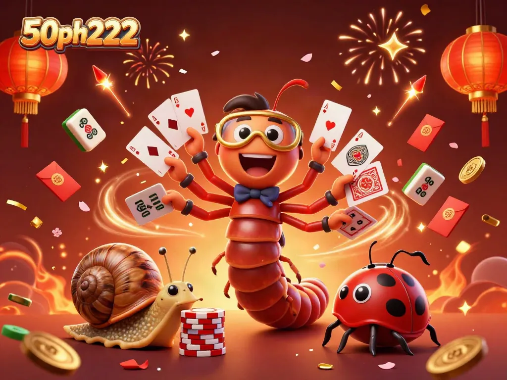 Engaging 3D illustration capturing the excitement of 50ph222 online gaming with vivid characters and casino elements.