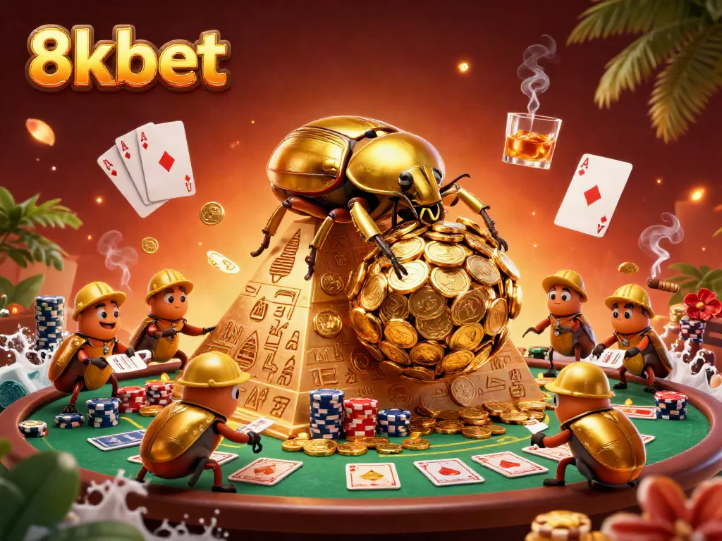 Engage with thrilling 8kbet gaming action featuring lavish illustrations of vibrant casino elements.