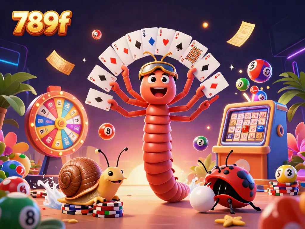 Experience the thrill of casino gaming with 789f's interactive characters in an energetic and vibrant setting.