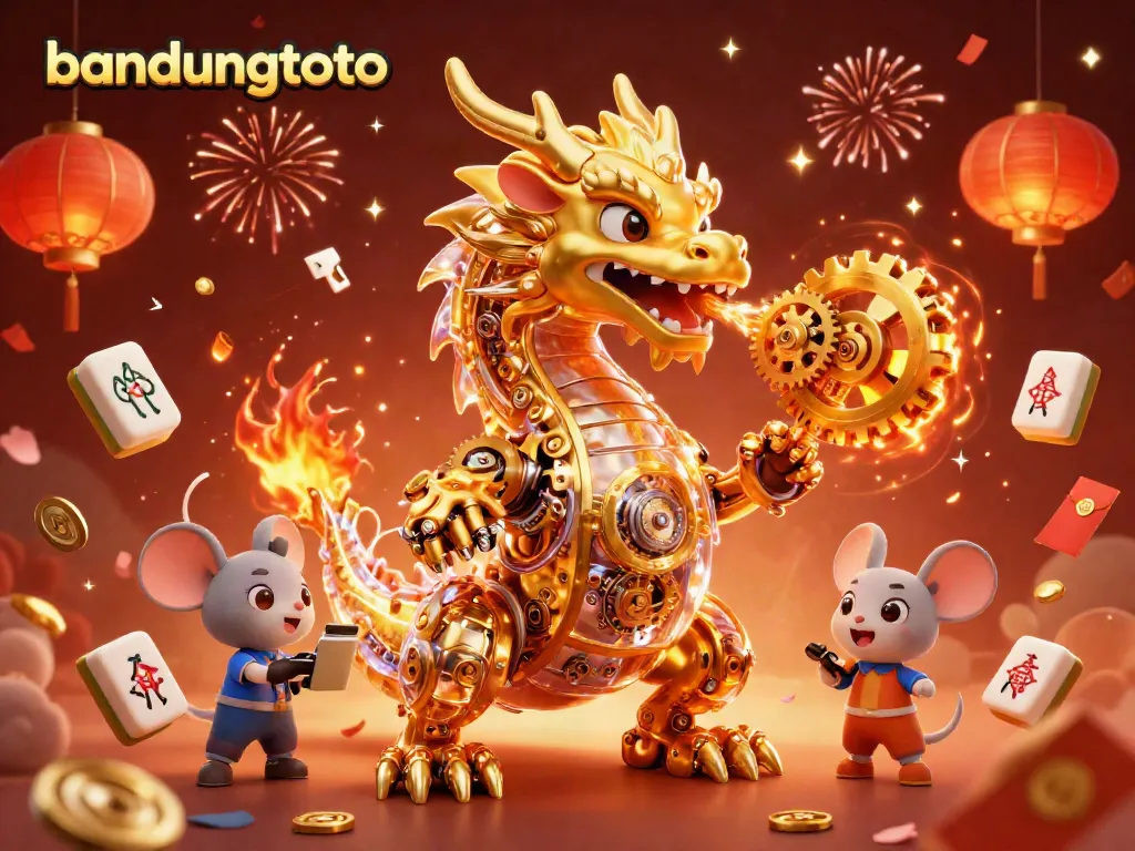 Experience exciting gameplay at bandungtoto with a dynamic golden dragon and festive game elements.