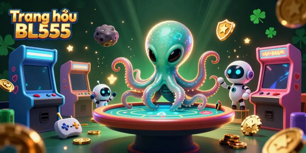 Play exciting games at Trang chủ BL555 with vibrant alien-themed casino elements and dynamic 3D visuals.