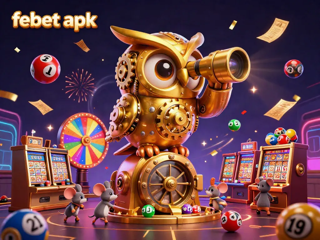 Experience the thrill of febet apk, featuring a vibrant 3D casino scene with engaging characters and whimsical elements.