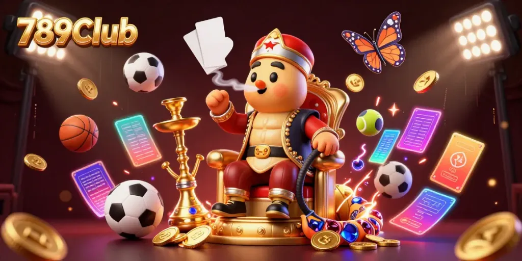 Experience thrilling games at 789Club with vibrant casino-themed visuals featuring sports and slot elements.