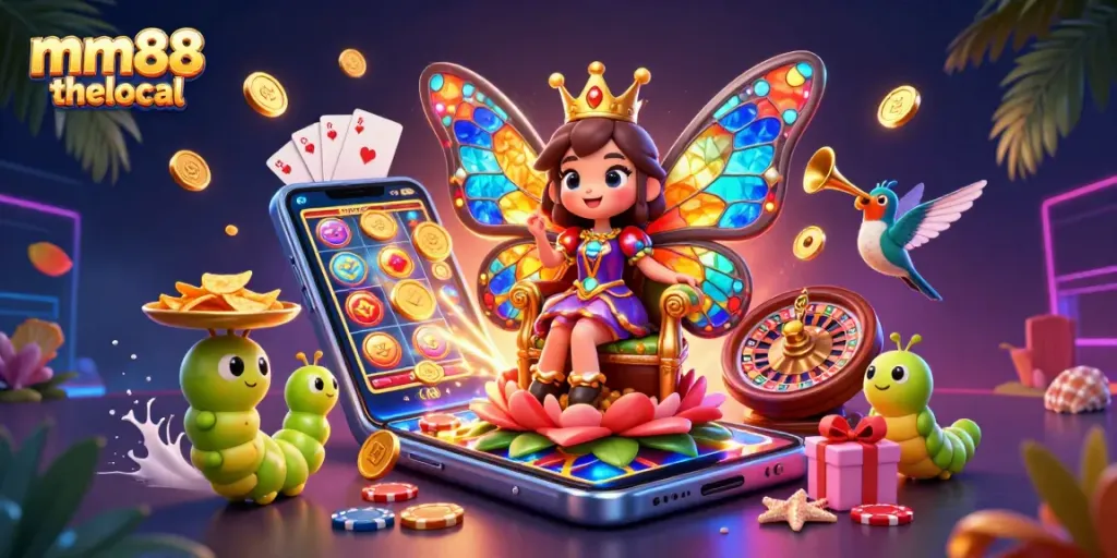 Engage in vibrant gameplay at mm88 thelocal with colorful slots, lively characters, and exciting casino elements.