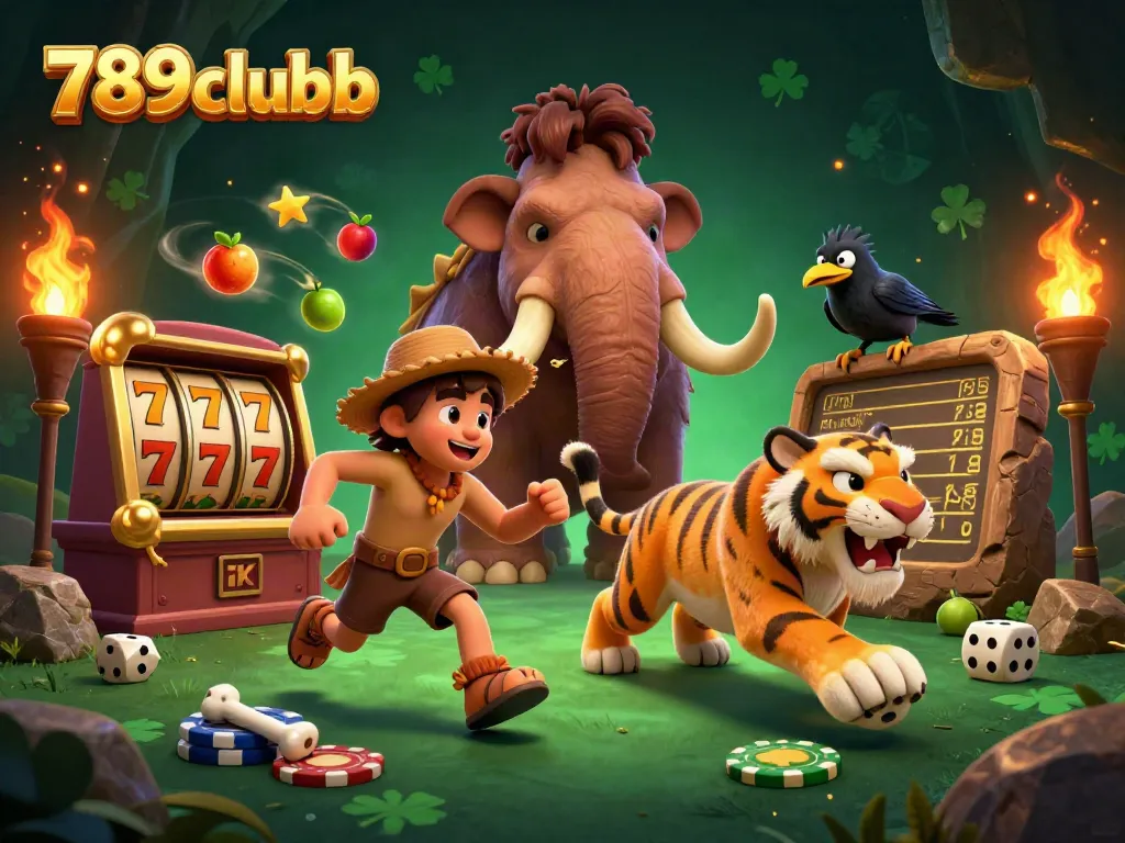 Engage in thrilling games at 789clubb with a vibrant prehistoric casino experience featuring unique characters.