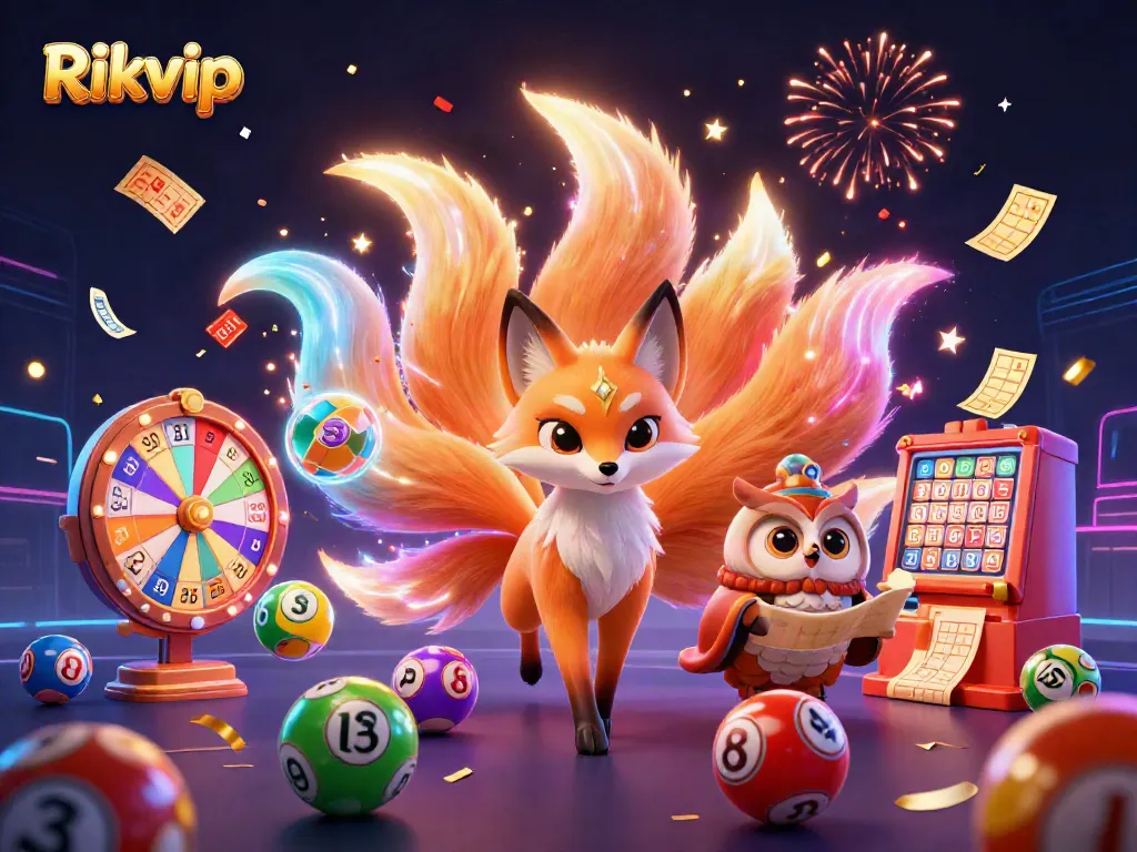 Engage with the vibrant Rikvip gaming world, featuring colorful elements and lively characters.
