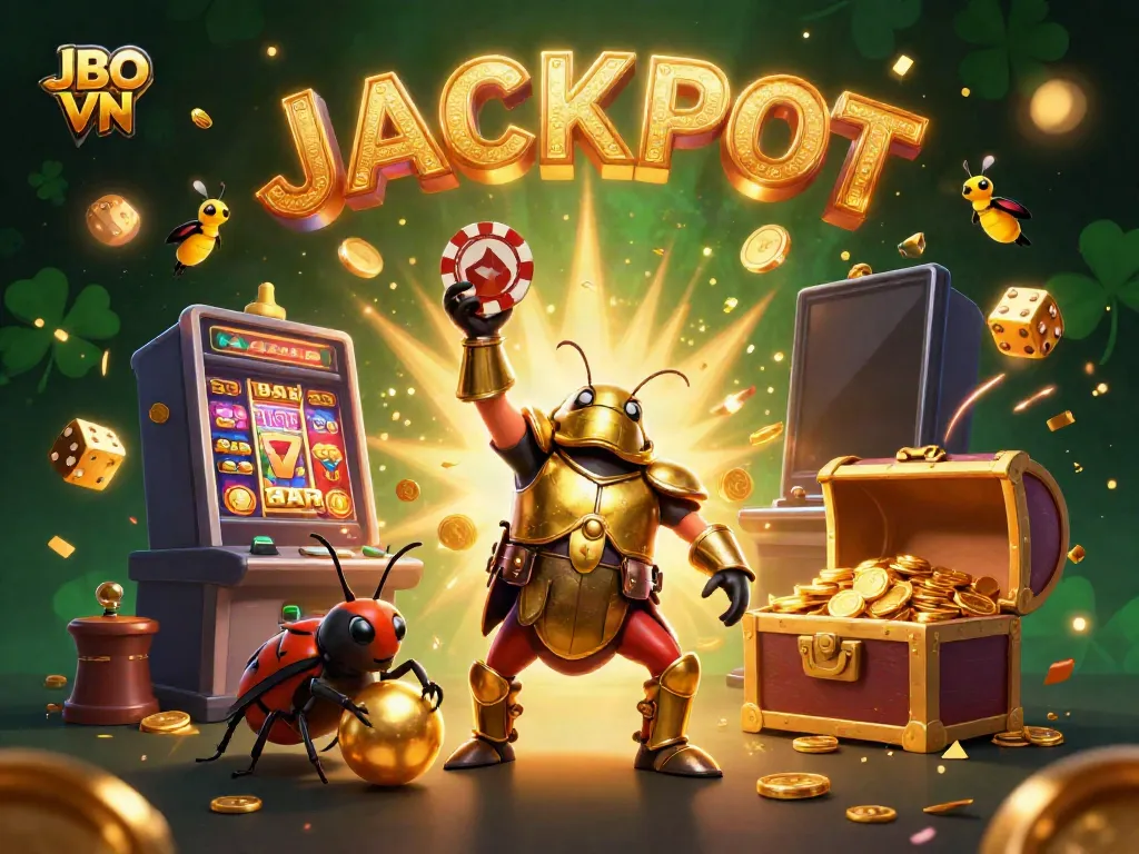 Experience a thrilling jackpot celebration with JBO VN while winning at online casino games.