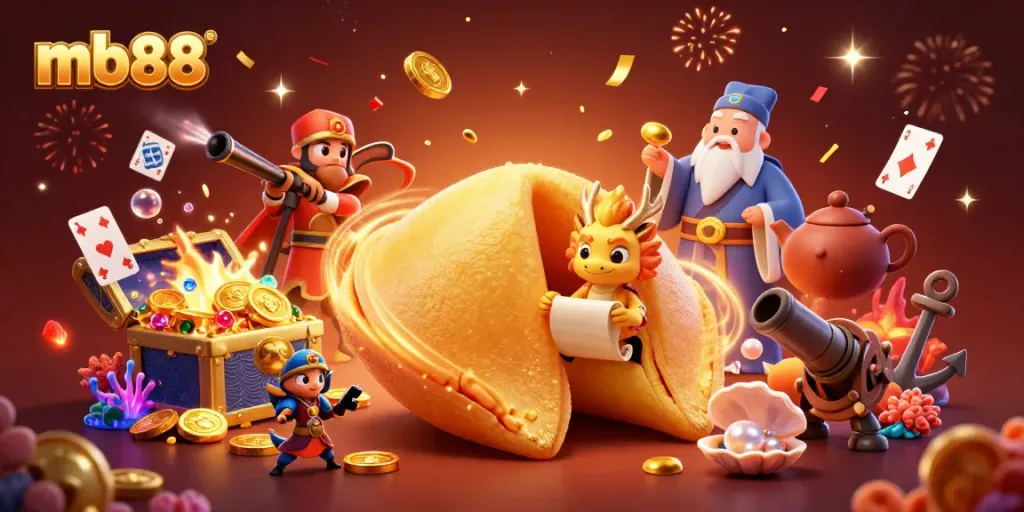 Experience the excitement of mb88 with a dynamic illustration showcasing thrilling casino elements and vibrant characters.