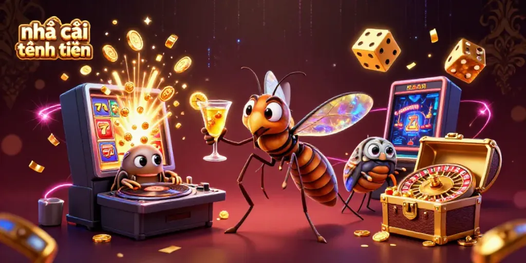 Experience the excitement of nhà cái tặng tiền with dynamic casino elements and colorful characters.