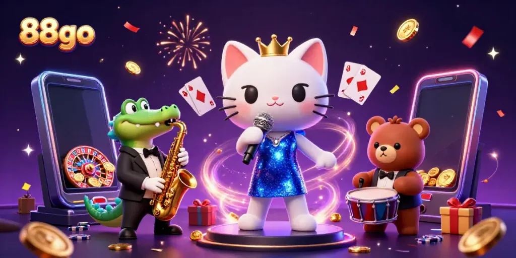 Experience excitement at 88go with vibrant casino characters and dynamic gaming elements.