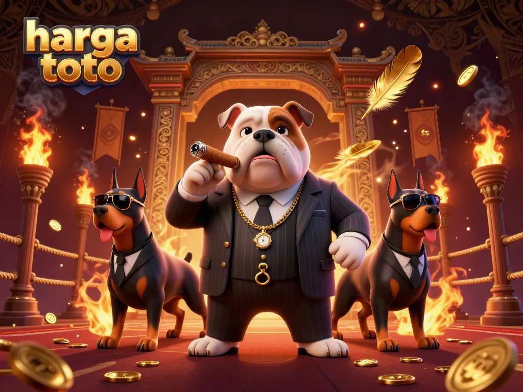 Engage with harga toto in thrilling cartoon-style gambling action featuring a mafia boss and bodyguards.