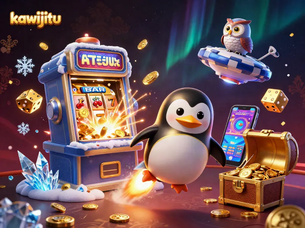 Kawijitu meramaikan permainan kasino dengan ikon slot dan efek jackpot melimpah