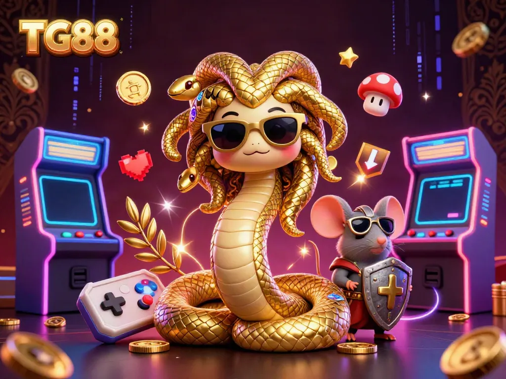 Experience excitement at TG88 with vibrant casino elements and engaging characters in a dynamic 3D scene.