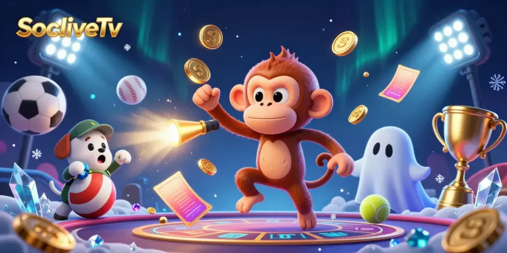 SocoliveTv showcases gambling excitement with sports-themed golden elements, engaging viewers in live games.